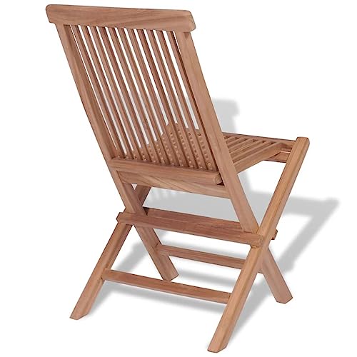 Folding Patio Chairs Set of 4 Solid Teak Wood S602223