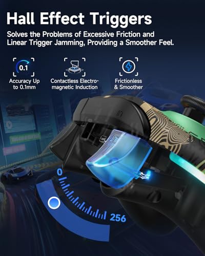 Wireless Bluetooth Controller with Hall Joysticks for PC, Android, Steam and Switch E86358