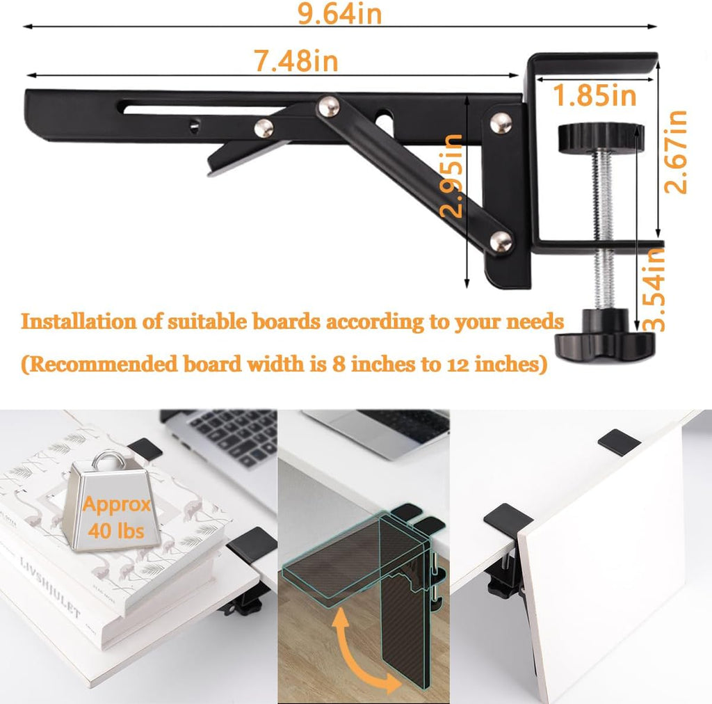 Foldable Desk Extender Bracket with Clamp G3825