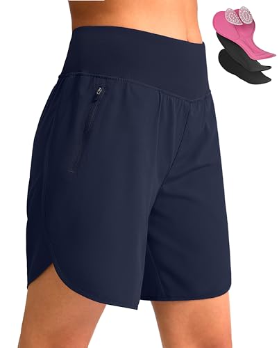 Women's Mountain Bike Shorts 4D Padded Cycling Shorts with Zipper Pockets High Waist Biking Riding Bicycle Shorts