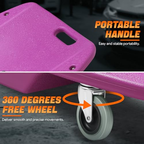 Low Profile Automotive Creeper with Padded Headrest, Red U80837