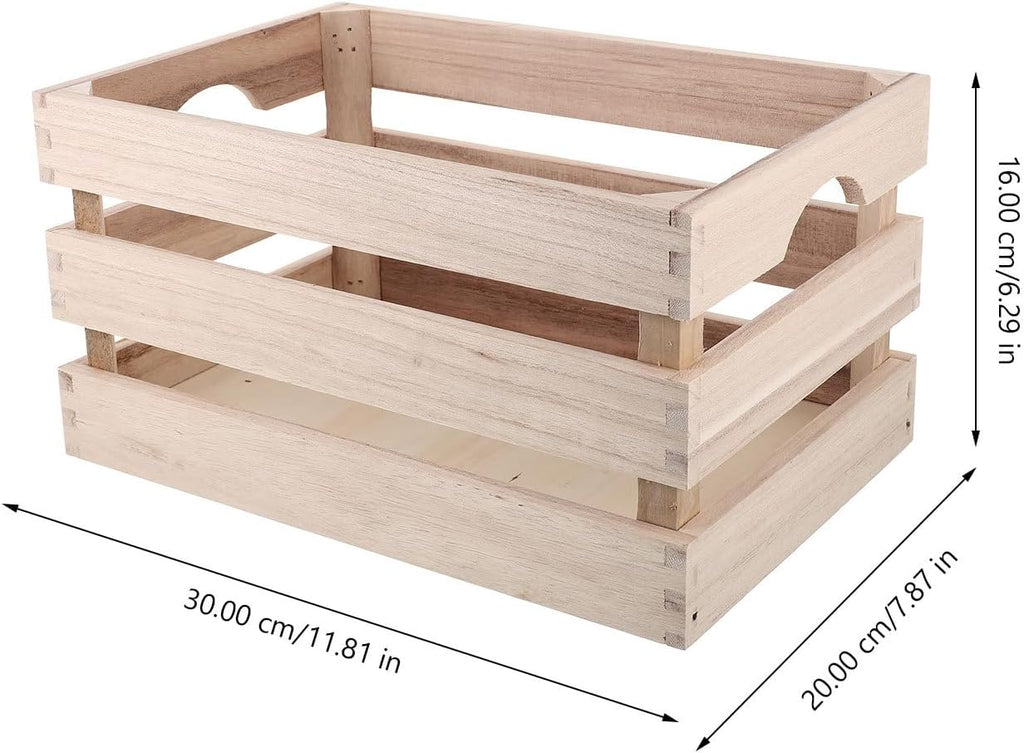 Wooden Storage Box Bamboo Planter Unfinished Crates Desktop Container W33550