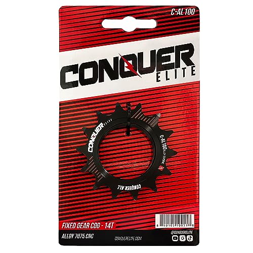 Conquer Elite Fixed Gear Cog, Fixie Bike Cog, One Speed Bicycle Wheel Cog, Single Speed Cog, Variety of Teeth Size (14T, 15T, 16T, 17T, 18T)