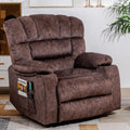 Recliner Chair Massage Heated Modern Ergonomic Lounge Single Sofa Seat Living Room Gravity Recliners Elastic Foam Filling 2 Cup Holders & Side Pocket Brown