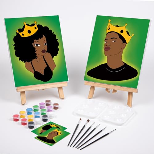 Paint and Sip Kit Pre Drawn Canvas for Adults 2 Pack 8x10 D850647