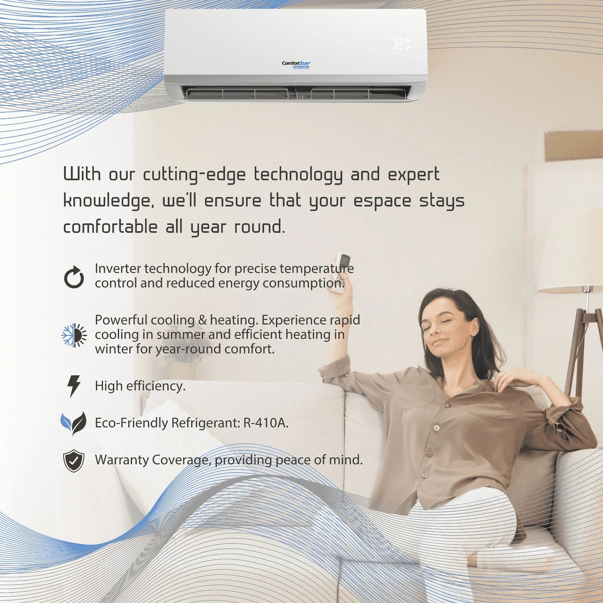 24,000 BTU Ductless Mini-Split Heat Pump System Full Set 220V X806131