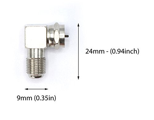 Coaxial Cable Right Angle Connector 4 Pack for TV Mounting R71702