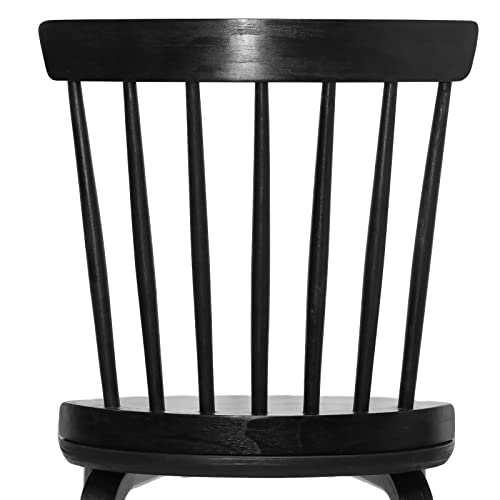 Solid Wood Windsor Side Chair Set of 4, Black Q123