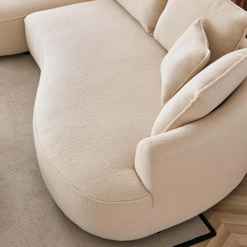 Curved Sofa Modern Boucle Fabric Modular Sectional E3050