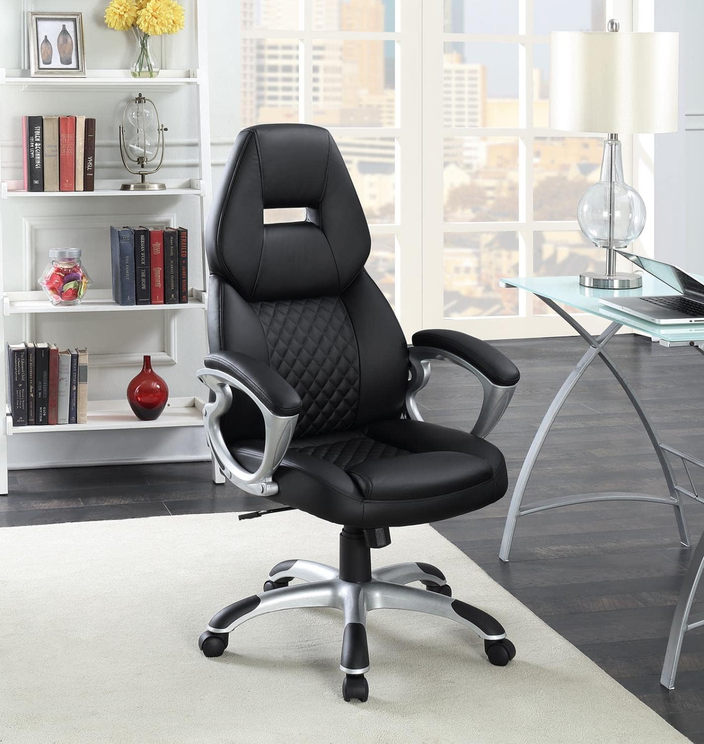 Black Faux Leather Office Chair S885730