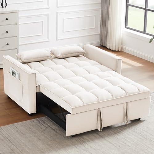 Sleeper Sofa Bed 3 in 1 Convertible Futon Couch with Reclining Backrest E908