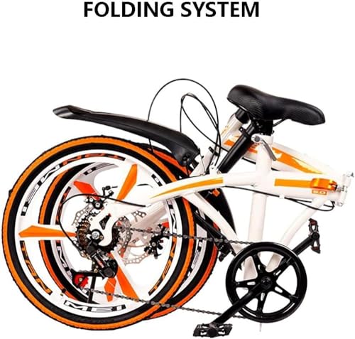 Folding City Bike 7-Speed, Carbon Steel, Adult Portable Bicycle N8232