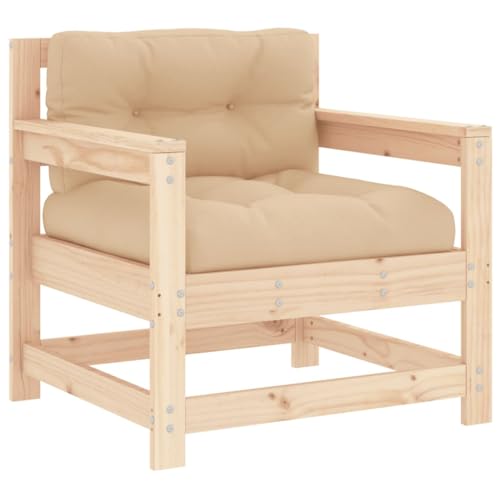 Patio Chairs with Cushions 2 pcs Solid Wood Pine, Brown B375751