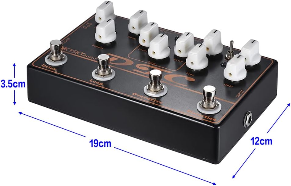 4-in-1 Electric Guitar Effects Pedal Distortion Overdrive Loop Delay G822