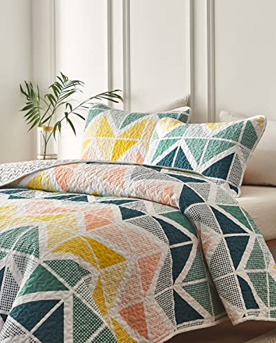 3 Piece Reversible Quilt Set King Size Soft Microfiber Lightweight Coverlet M5605