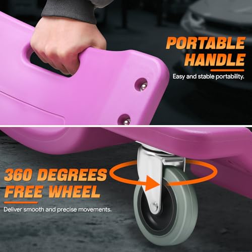 Low Profile Automotive Creeper with Padded Headrest, Red U80837