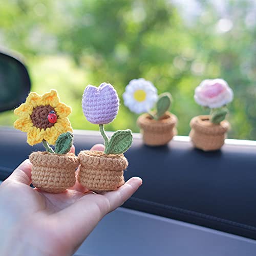 Crochet Kit for Beginners, 6 Pcs Potted Flowers, DIY Starter Kit with Video Tutorials H56169