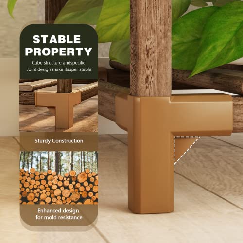 Plant Stand Indoor Large Plant Shelf Wide Tall Outdoor Plant Holder Wood for Multiple Plants Plant Rack R817407