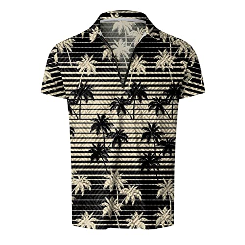 Mens Printed 2 Piece Outfit Set Short Sleeve Shirt and Shorts B8282