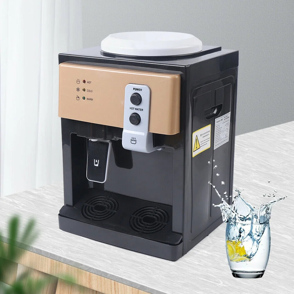 Wuzstar Countertop Water Cooler Dispenser Top Loading, Home Office Use Electric Hot and Cold Dispenser Water Machine,3 Temperature Settings