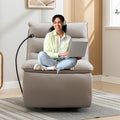 Oversized Rocker Recliner Chair for Adults, Nursery Glider Rocking Chairs for Big Man, Big and Tall 400 LBS Swivel Recliner Sofa Large Living Room Chair for Nusery,Theater Seating, Beige