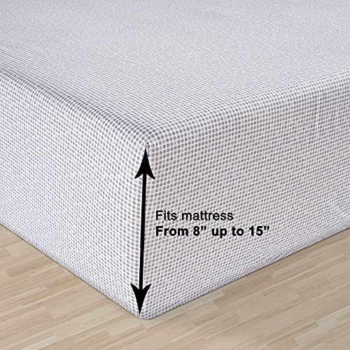 Queen Fitted Sheet 100% Organic Cotton 3 Piece Set Percale Weave Fits Mattress Up to 15 Inches N135