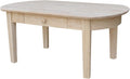 International Concepts Phillips Oval Coffee Table, Unfinished