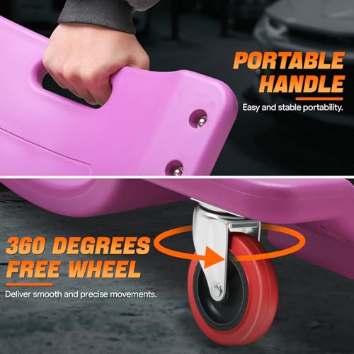 Low Profile Automotive Creeper with Padded Headrest, Red U80837