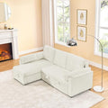 Corduroy Tufted Upholstered Sleeper Sectional Sofa, L-Shaped Modular Convertible Sofa with Storage Chaise, Futon Couch with Pullout Bed, Convertible Sofa, Recliner, Bed, for Living Room， Black
