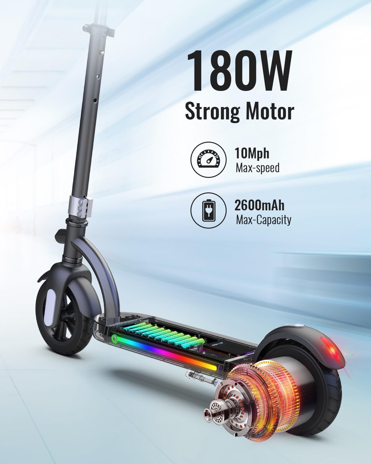 Kids Electric Scooter with LED Display, Neon Pink S65817