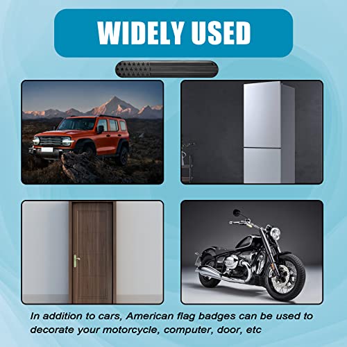 2Pcs Metal American Flag Car Fender Emblem Sticker Black I23146