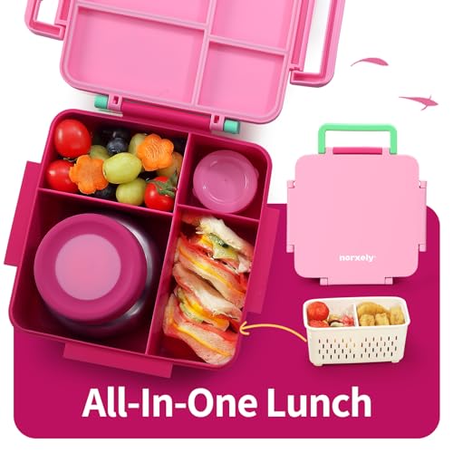 Kids Lunch Box with Thermos, 4 Compartments, Insulated, Drop-Proof, Dishwasher Safe I175