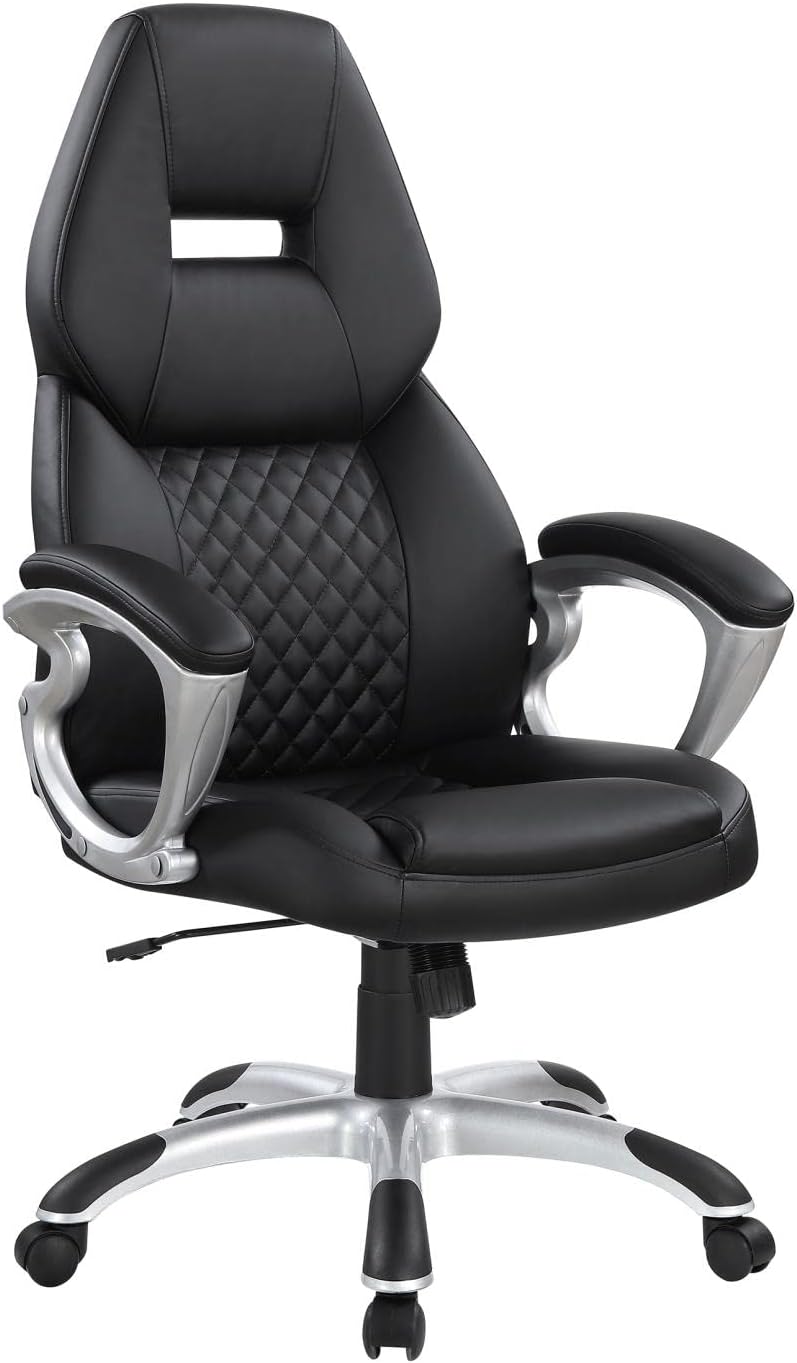Coaster Furniture Office Chair Black Faux Leather Polyurethane 801296