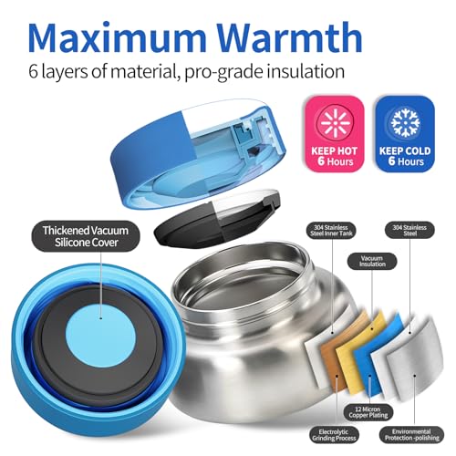Kids Lunch Box with Thermos, 4 Compartments, Insulated, Drop-Proof, Dishwasher Safe I175