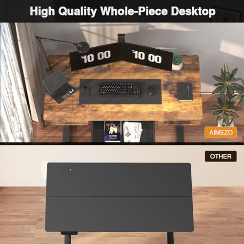 Height Adjustable Electric Standing Desk 48 x 24 Inches Sit Stand Desk Wood Workstation for Home Office J60263