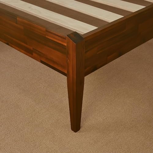 Full Bed Frame with Acacia Wood, Dark Chocolate M358