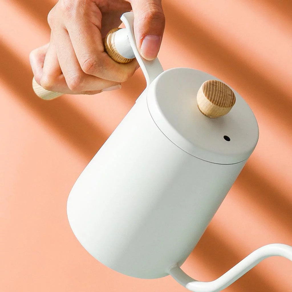 White Stainless Gooseneck Tea Kettle R576795