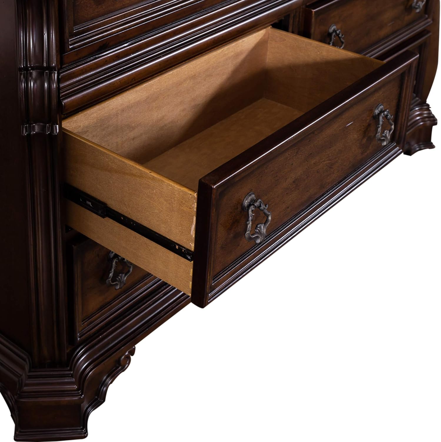 8 Drawer Double Dresser, Brownstone Finish C388