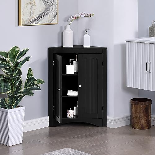Corner Storage Cabinet with 2 Doors, Freestanding Sideboard M65683