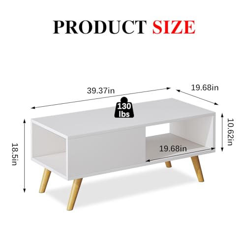 Wood Coffee Table with Storage for Living Room Z282