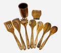 Mountain Fresh 9 Pcs Wooden Spoons for Cooking Utensils, Natural Teak Wooden Cooking Spoons with Nonstick Spatula Set, Bamboo Kitchen Utensils With Holder, Wood Spoon Set for Kitchen Essentials