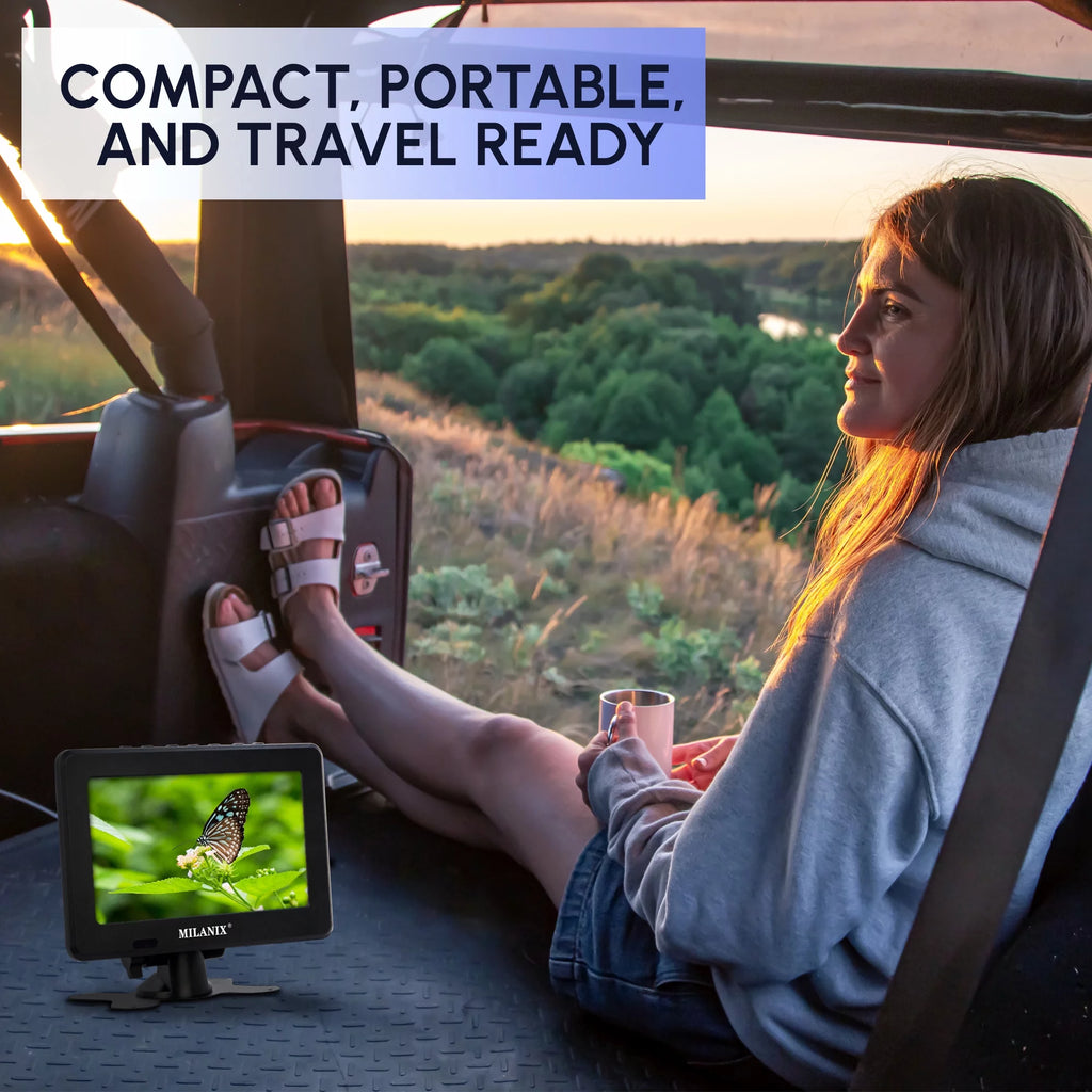 7" Portable TV with Rechargeable Battery, Remote Control, and Digital Tuner U6071