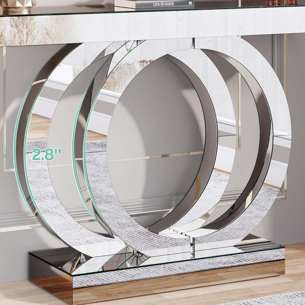 Mirrored Console Table for Entryway, Living Room, Hallway C76804