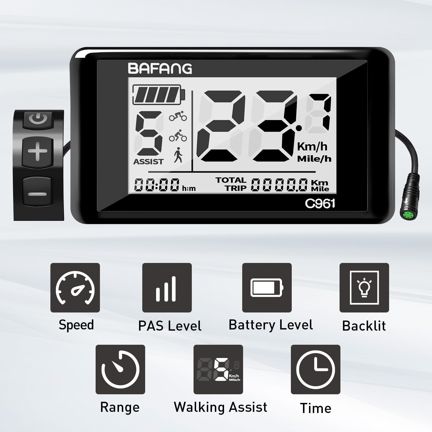 Ebike Display C961 for Bafang Motor System K3117