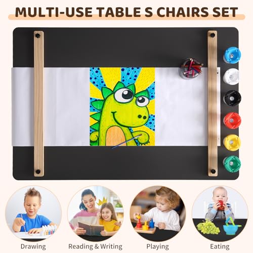 Kids Art Table and Chairs Set with Storage Desk and Art Supply Organizer I94392