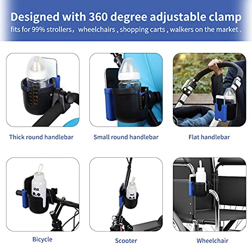 Stroller Cup Holder with Phone Holder, 2-in-1 Universal for Bike, Wheelchair, Walker V643912