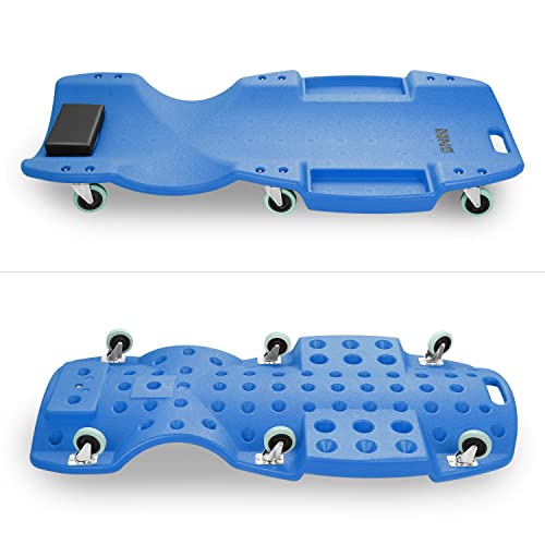 Low Profile Automotive Creeper with Padded Headrest, Red U80837