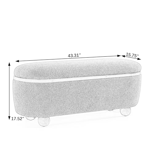 Upholstered Storage Ottoman Bench with Seating for Bedroom and Living Room O441