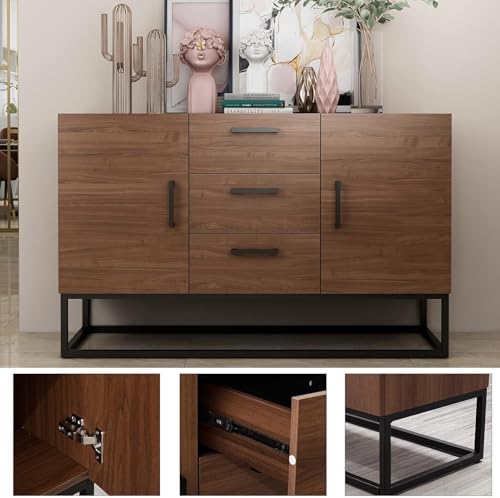 Sideboard Storage Cabinet with Shelves and 2 Doors, White F163628