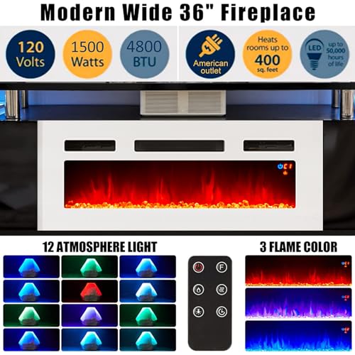 Fireplace TV Stand with 40" Fireplace, 80" Entertainment Center for TVs Up to 90" M79326